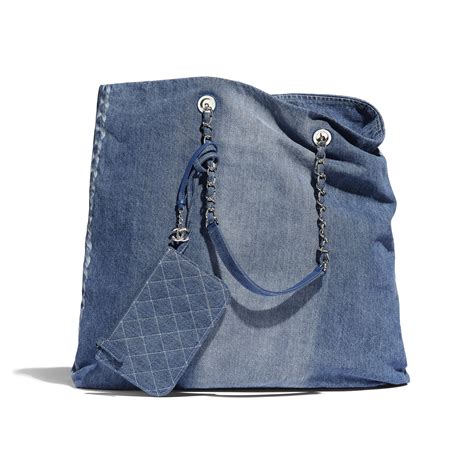 chanel denim bag 2024|chanel denim shopping bag.